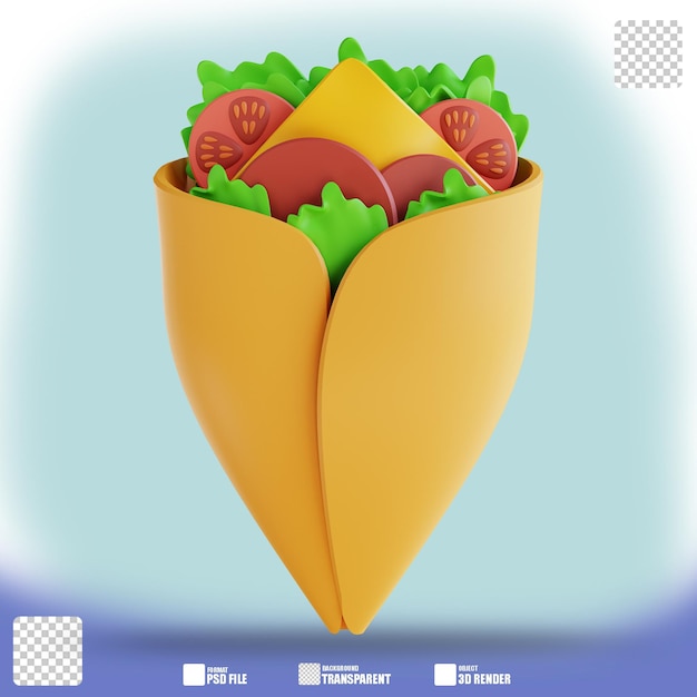 3d illustratie burrito's 3