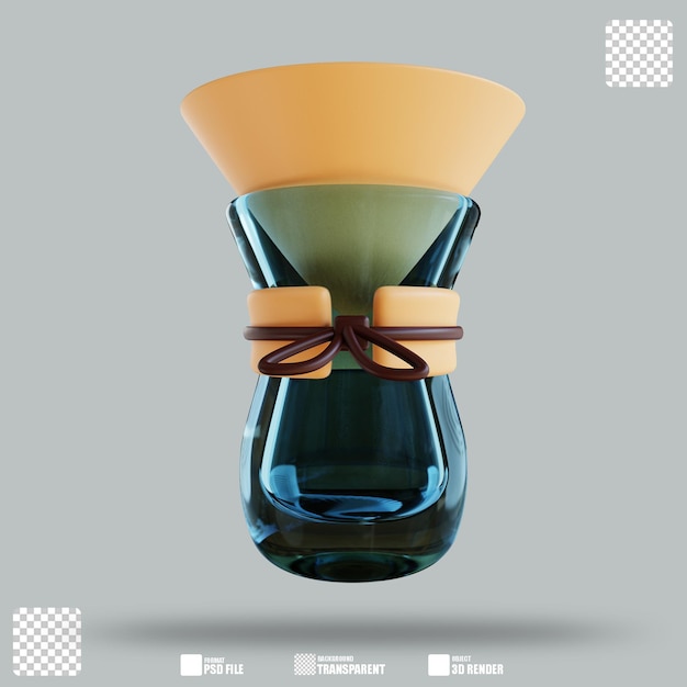 3d illustratie chemex koffie 3