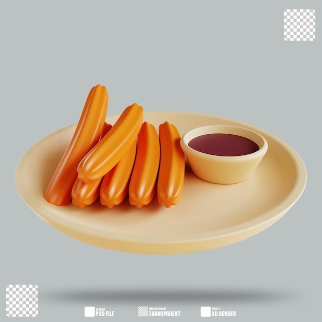 3d illustratie churros