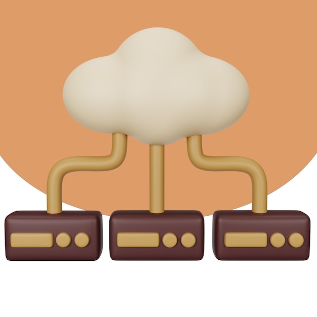 PSD 3d illustratie cloudserver