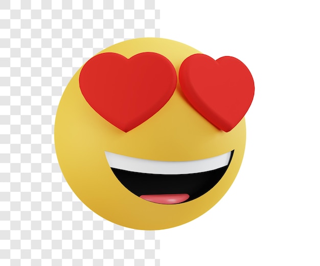 PSD 3d illustratie concept verliefd emoticon