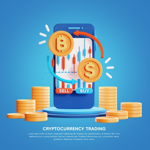 3d illustratie cryptogeld