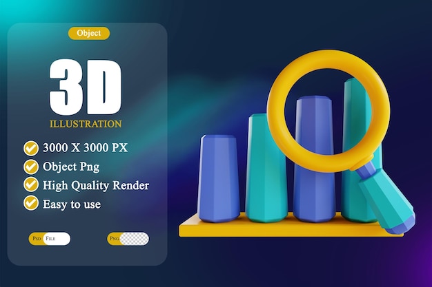 3d illustratie data-analyse 3