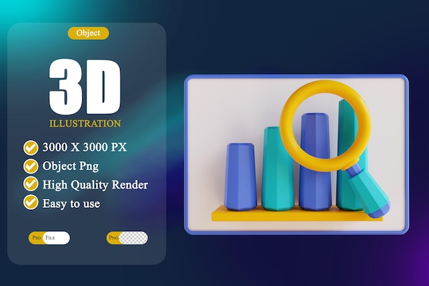 3d illustratie data-analyse monitoring 3