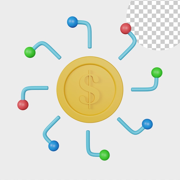 3d illustratie digitaal geldpictogram