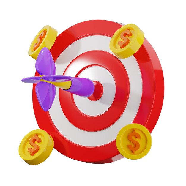 3D-illustratie Doel met munten