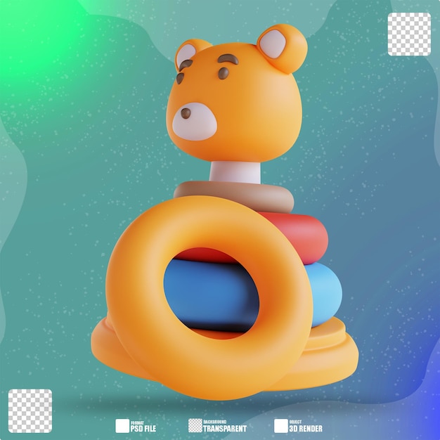 3D illustratie donut ring educatief speelgoed 2