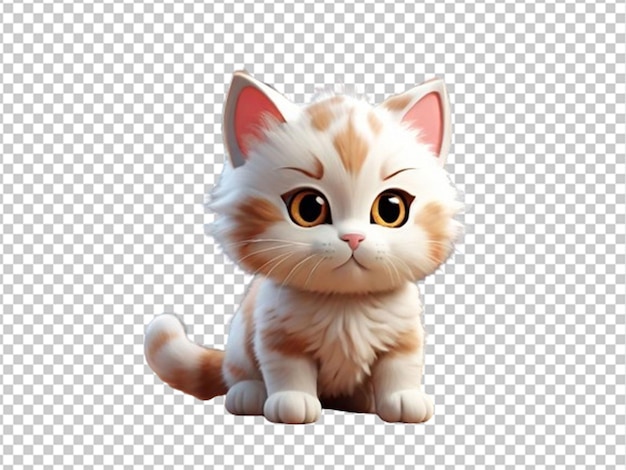 3d illustratie een heel schattig kattenchibi-karakter