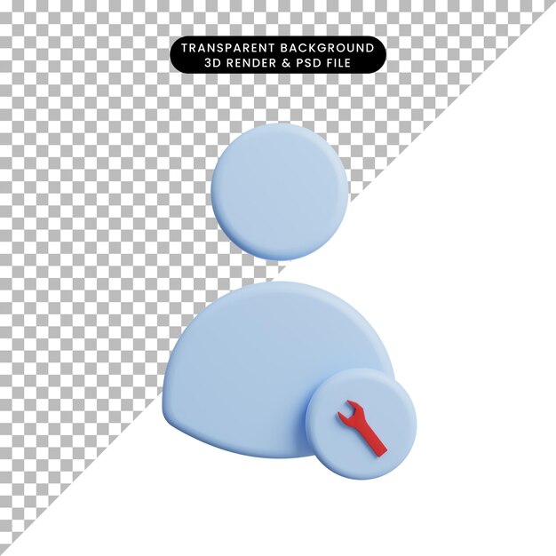 3d illustratie eenvoudig pictogram web essentials mensen icon