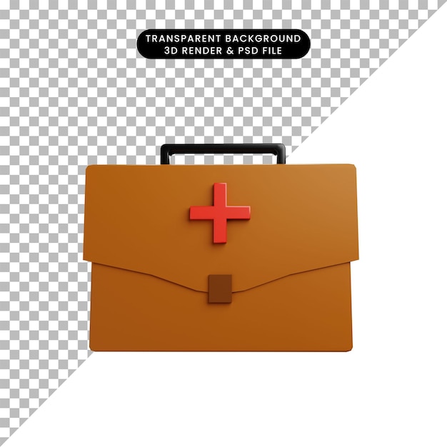 3d illustratie eenvoudige tas dokter