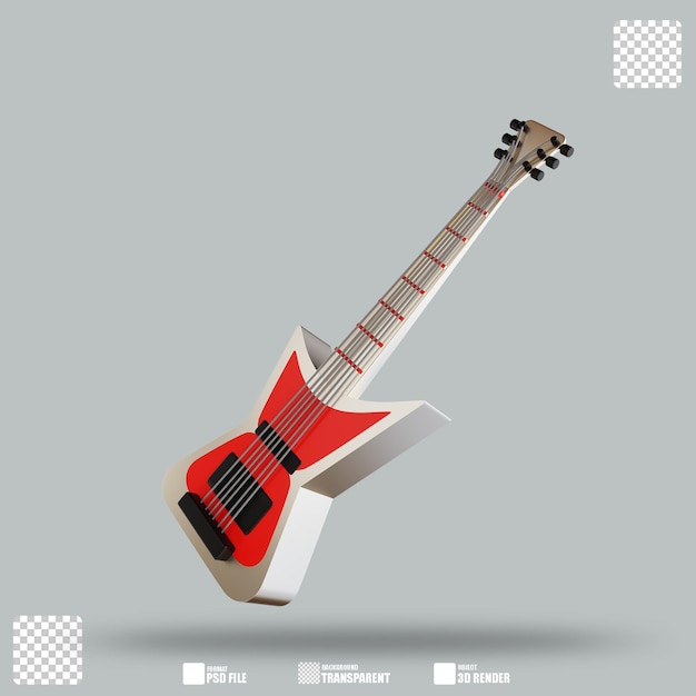 PSD 3d illustratie elektrische gitaar 3