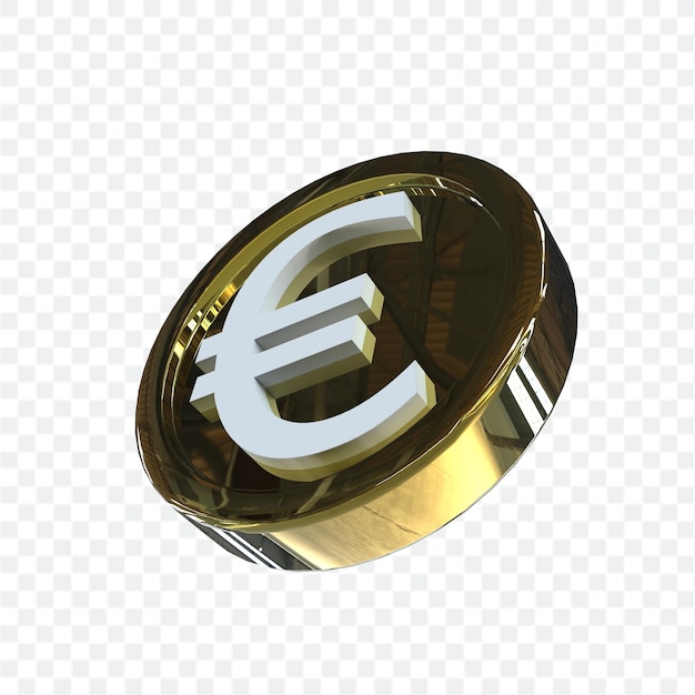 PSD 3d illustratie euro munt pictogram geld 3d render