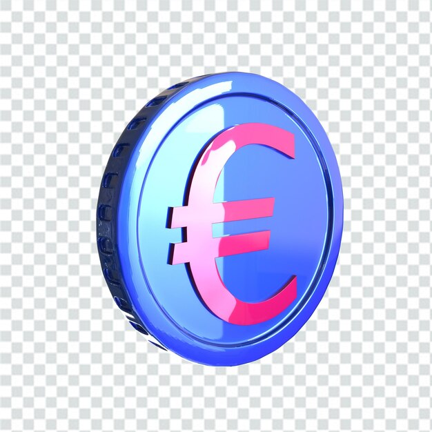 PSD 3d illustratie euro muntstuk pictogram geld geïsoleerde 3d renderen