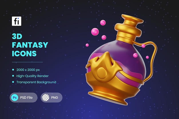 3d-illustratie fantasy potion