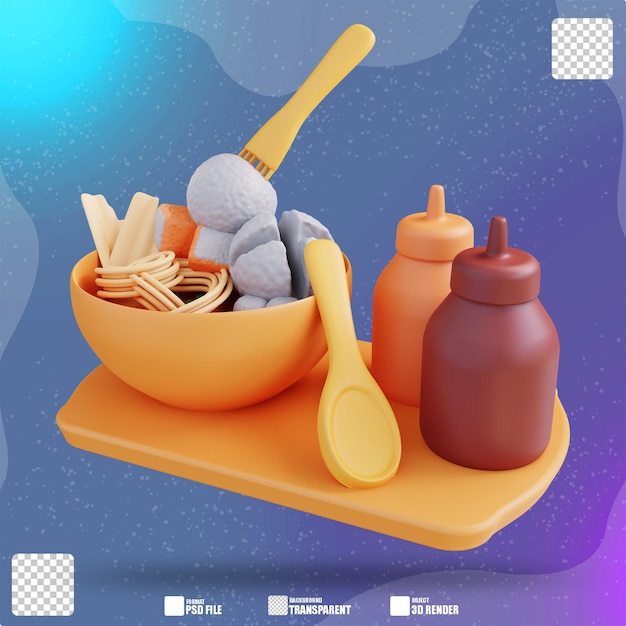 3D illustratie gehaktbal eten