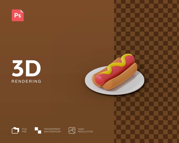 3d illustratie hotdog