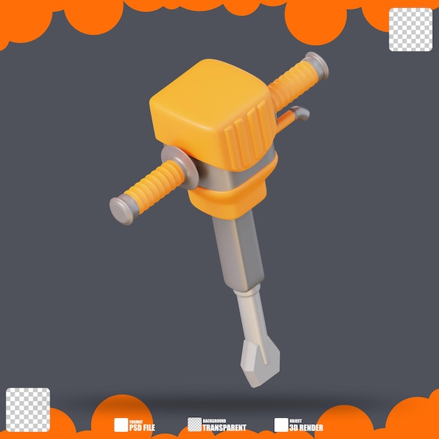 PSD 3d illustratie jack hammer 2