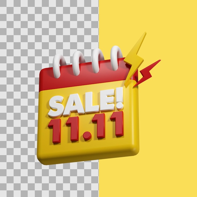 PSD 3d illustratie kalender 11 11 sale