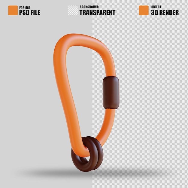 3D illustratie Karabijnhaak geschikt voor kamperen