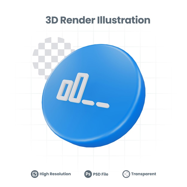 3D Illustratie laag signaal wifi telefoon Pictogram voor Web Mobile App Social Media Promotie