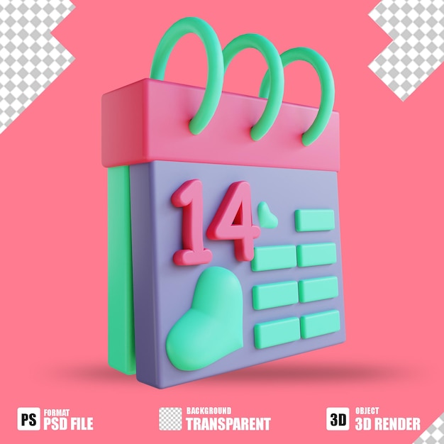 3d illustratie liefdeskalender 8 geschikt voor valentijnsdag