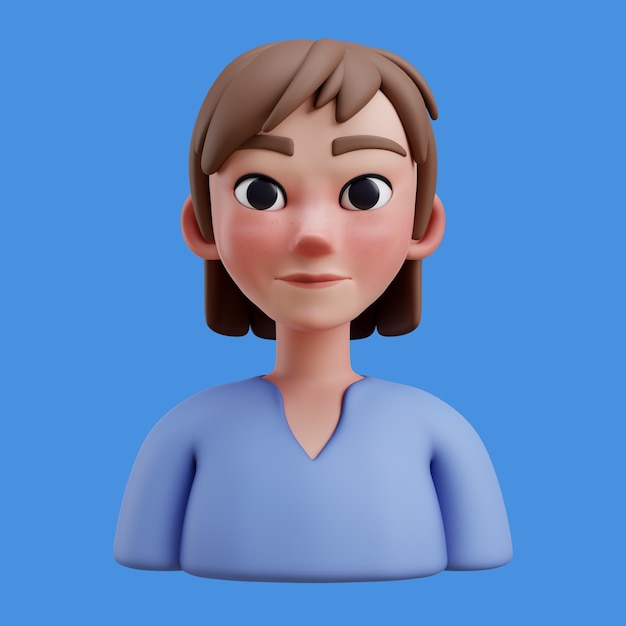 PSD 3d-illustratie met online avatar