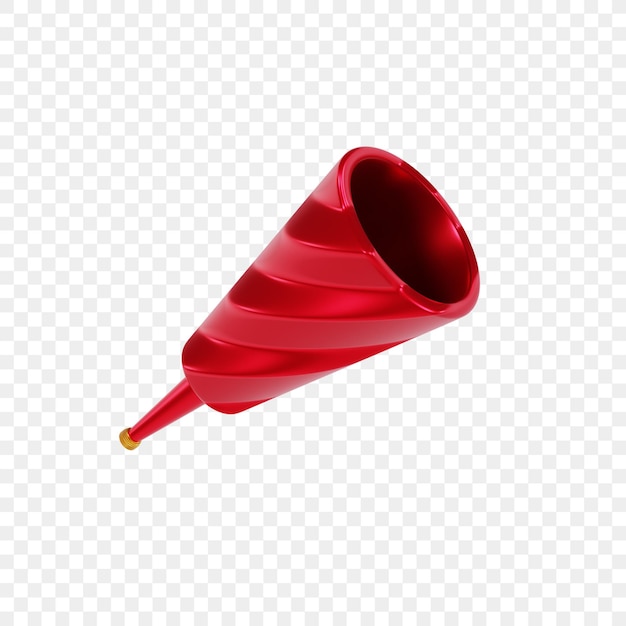 3D Illustratie Nieuwjaar Rode Trompet