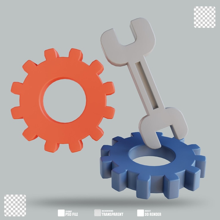PSD 3d illustratie onderhoud