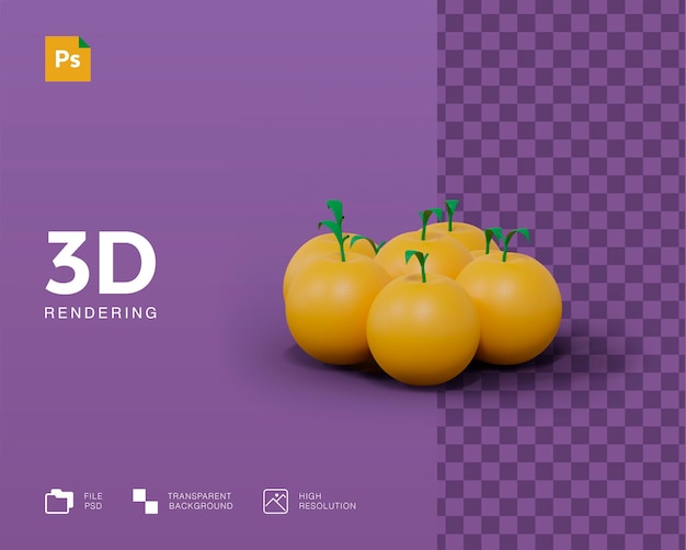 3d illustratie oranje fruit