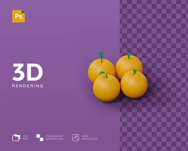 3d illustratie oranje fruit