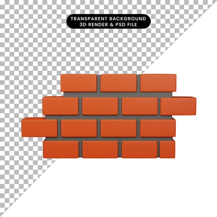 PSD 3d illustratie pictogram van onderhoud of in aanbouw pictogram in 3d renderen