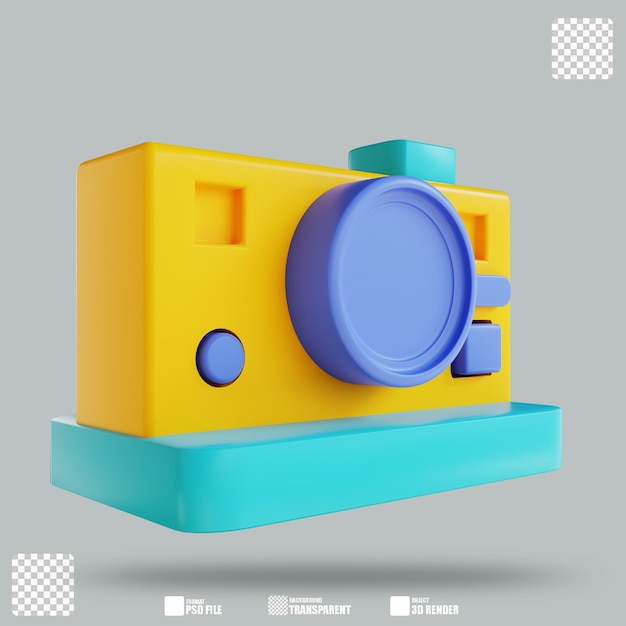 3d illustratie polaroid camera