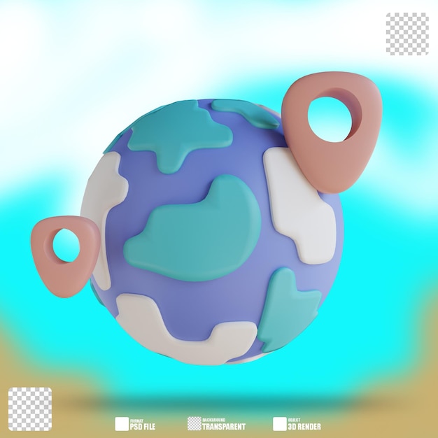 3D illustratie reislocatie