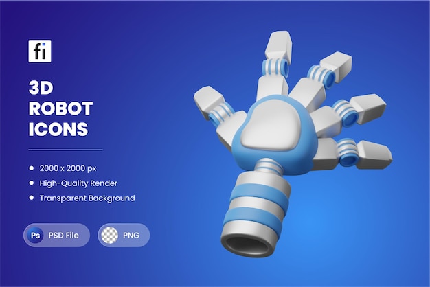 PSD 3d-illustratie robothand