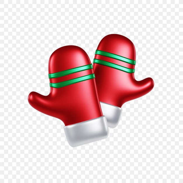 PSD 3d illustratie santa handschoen