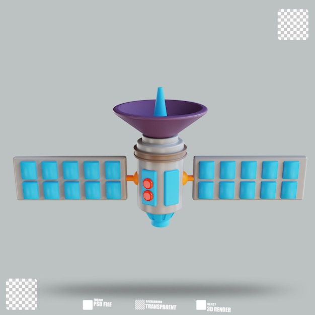 PSD 3d illustratie satelliet