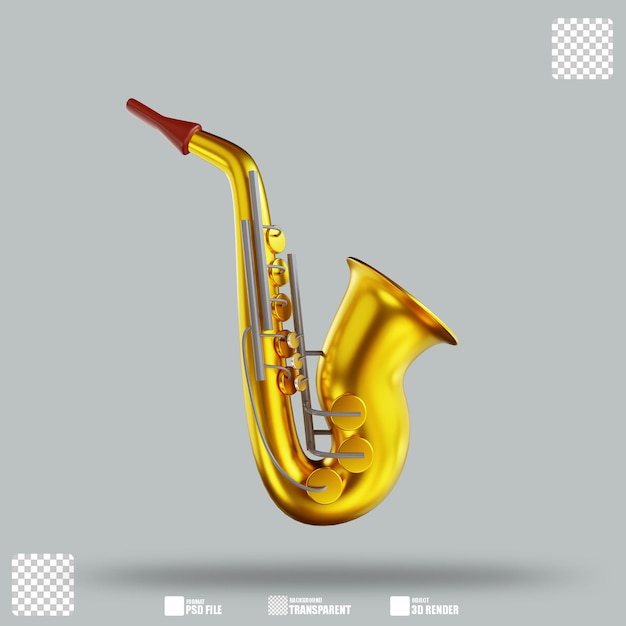 PSD 3d illustratie saxofoon