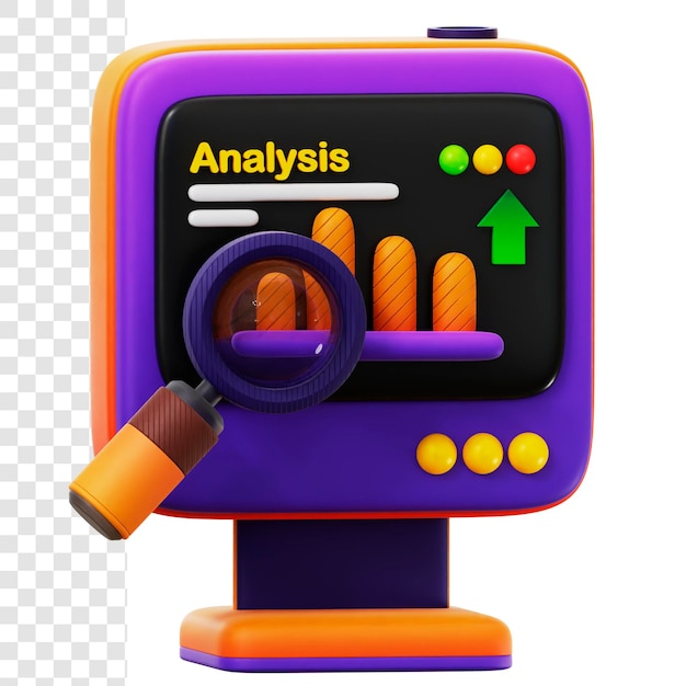 PSD 3d illustratie seo-analyse