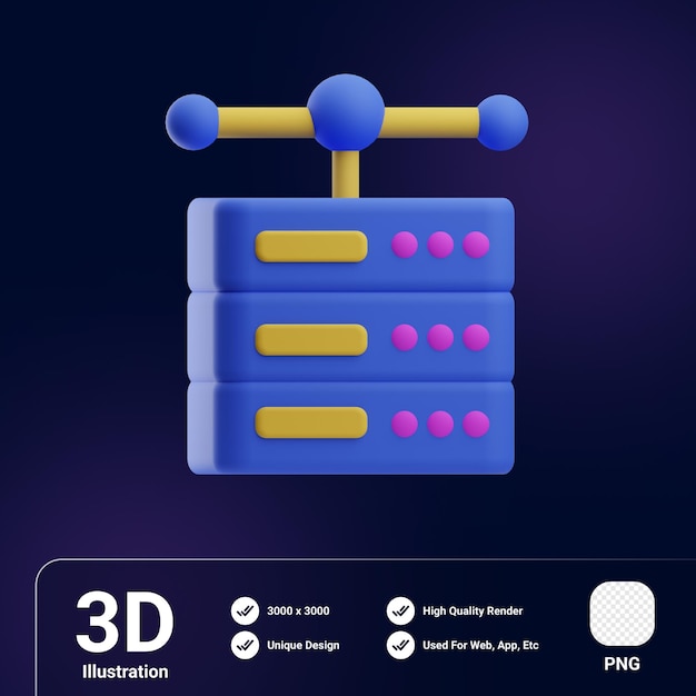 3d illustratie server big data