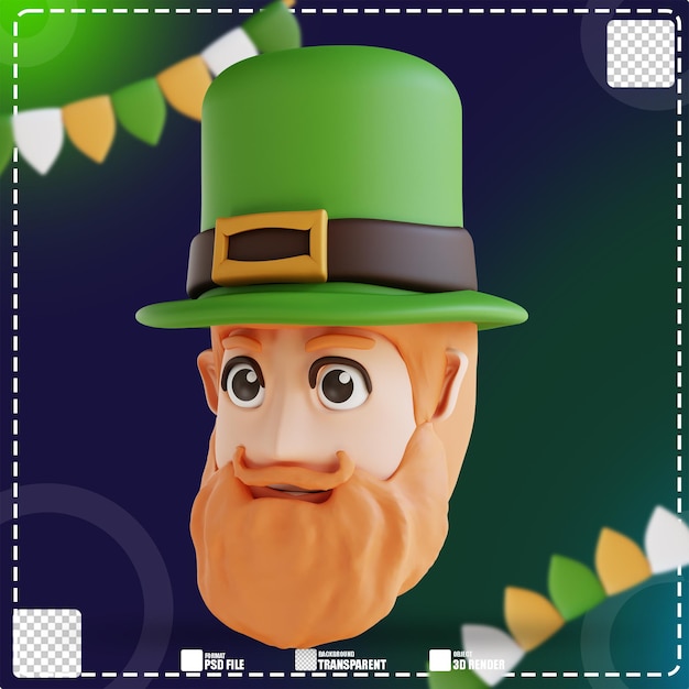 PSD 3d illustratie st patrick's day karakter 2