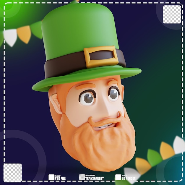 PSD 3d illustratie st patrick's day karakter 3