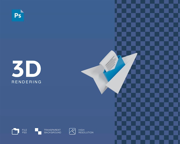 PSD 3d illustratie stuur bericht