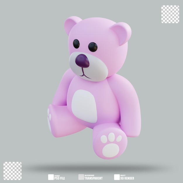 3d illustratie teddybeer 3