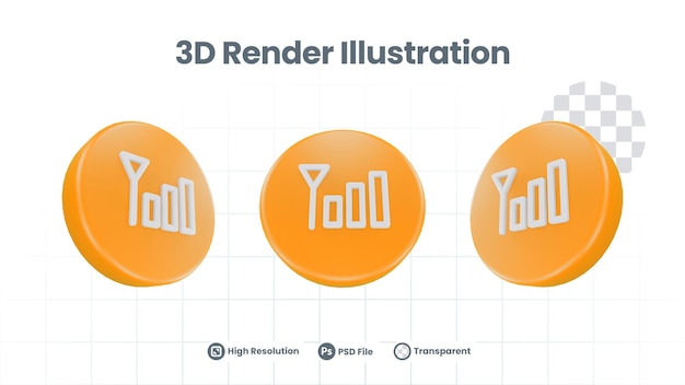 3D Illustratie telefoonsignaal Pictogram voor Web Mobile App Social Media Promotie