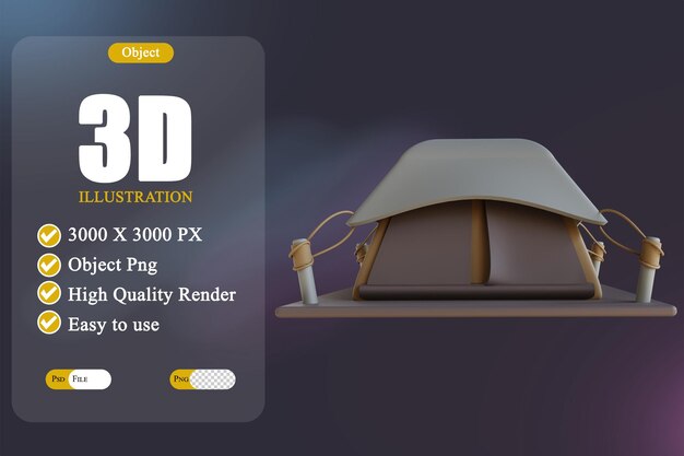 PSD 3d illustratie tent 3