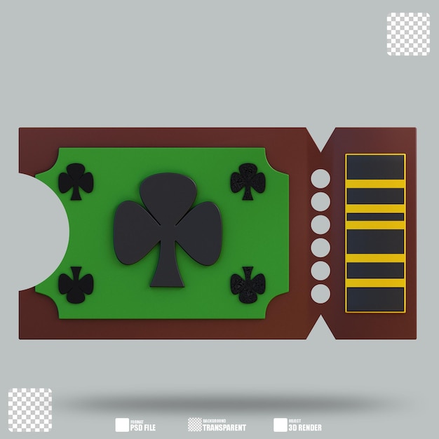 PSD 3d illustratie ticket 2