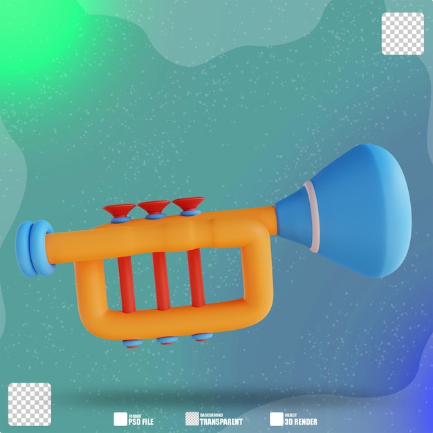 3D illustratie trompet speelgoed