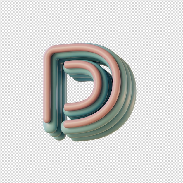 PSD 3d illustratie van alfabettenkarakters in discostijl