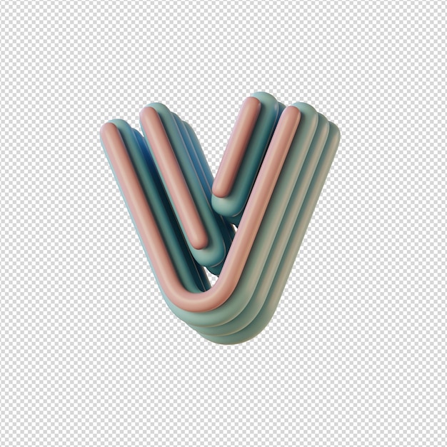 3d illustratie van alfabettenkarakters in discostijl