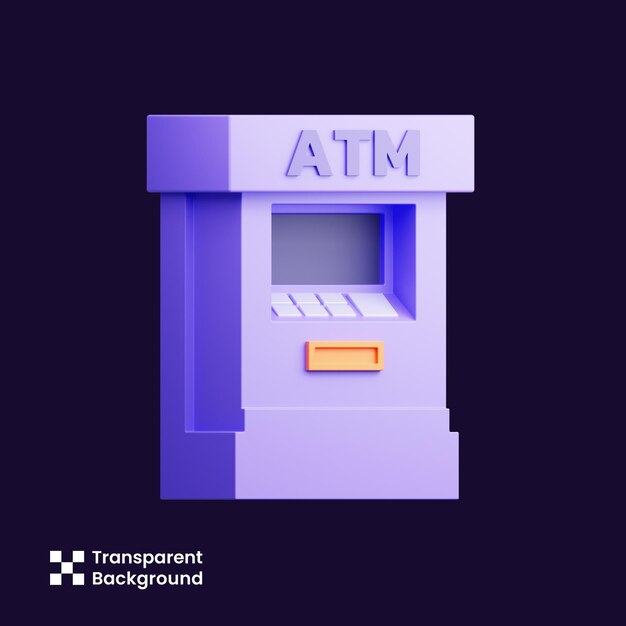 PSD 3d illustratie van atm-machine